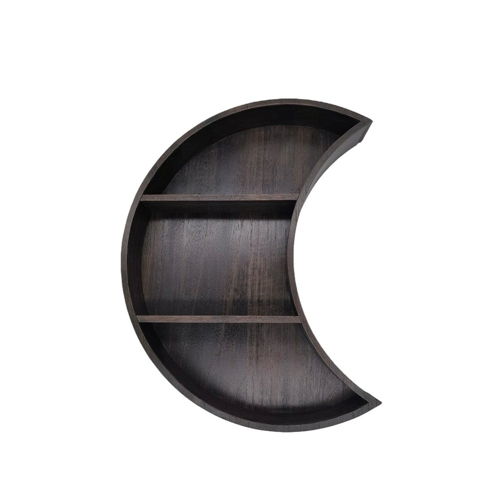 Wooden Wall Mounted Moon Floating Shelf For Storage And Decoration For Room CNLF