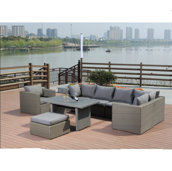 Cnlf Foldable Waterproof PE Outdoor Patio Rattan Cube Dining Garden Furniture Sets