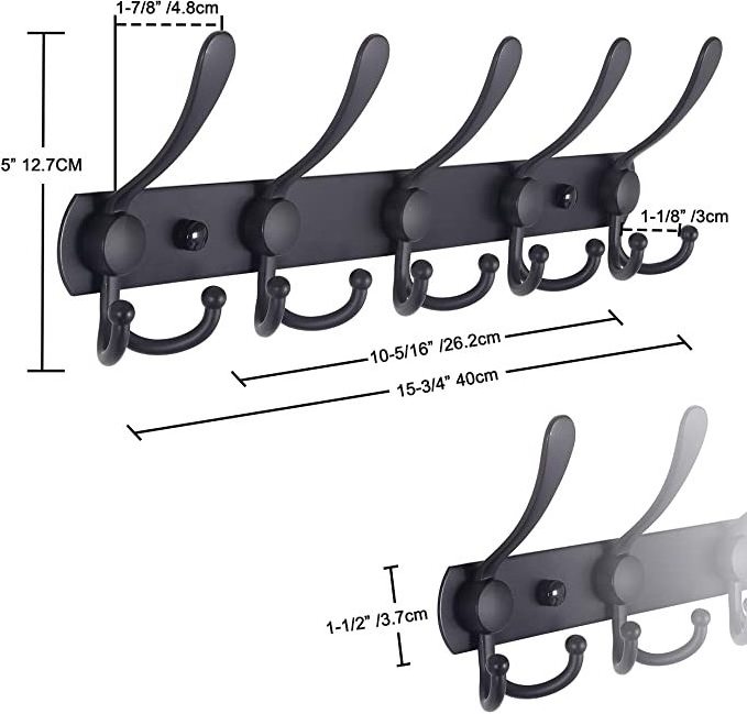 Wall hanger stainless steel metal clothes hook rack is suitable for coat hat towel wallet nightgown