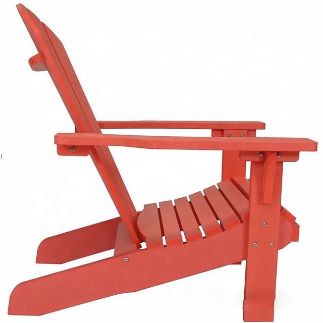 Wood Weather Adirondack Beach Chair Set of 2 with Folding Side Table, Salmon