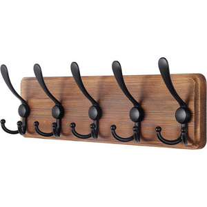 Factory Outlet Wooden Coat Rack Clothes Hanger Hooks Living Room Wall Rack