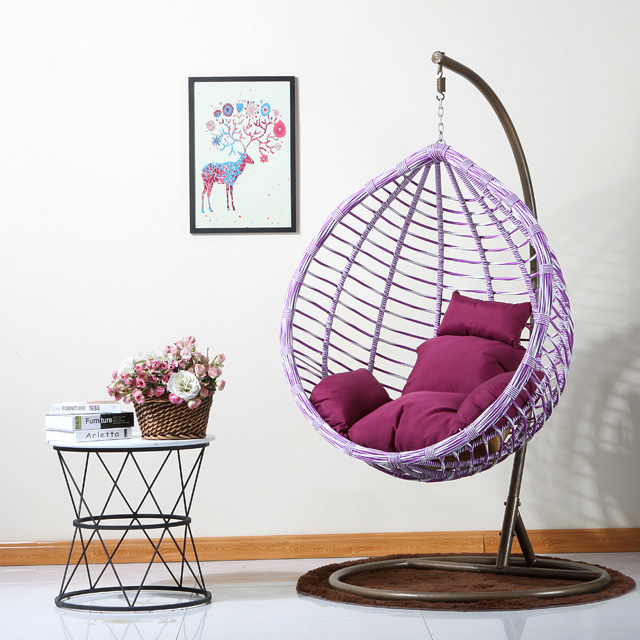 2022 factory wholesale high quality Rattan Patio hanging swing chair in indoor