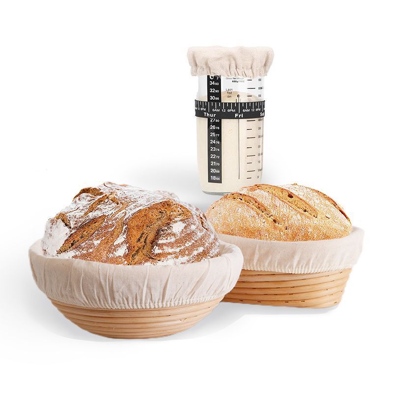 Bannerton Bread Basket set Home baking round bread tool Bread leavening room dough scraper