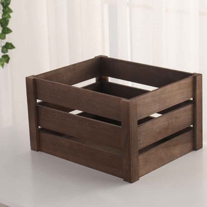 Antique Design Natural Wooden Box Vegetable Fruit Box Wooden Storage Box for Sale