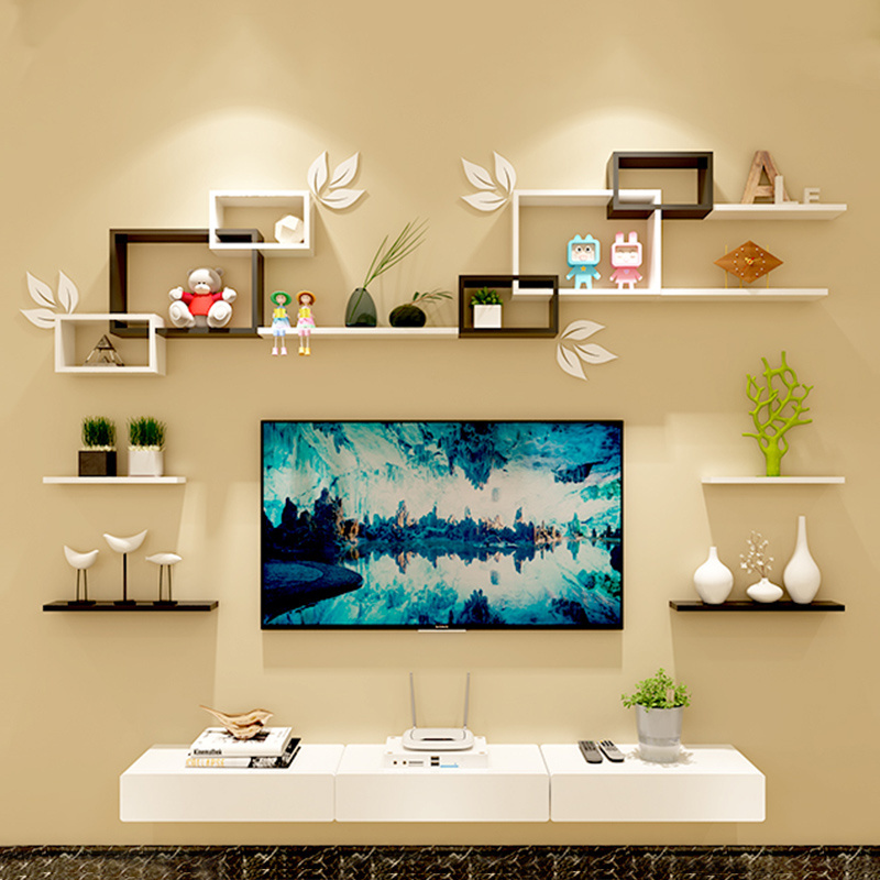 Home decoration wooden wall shelf wall floating shelf