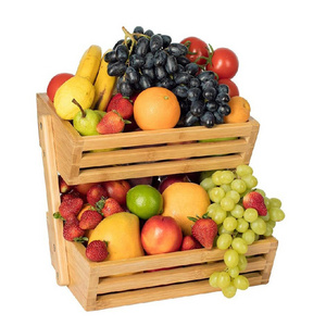 2020 best selling wooden fruit baskets for supermarket display