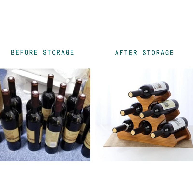 Free Sample Solid Wood 6-Bottle Wine Rack Home Decorative Storage Beverage Tubs for Wine & Ice Buckets