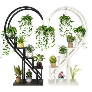 Heart Shape Balcony Flower Rack 75cm Outdoor Decoration Garden Plant Stand, Plant Hanger With Stand for Wedding Decoration