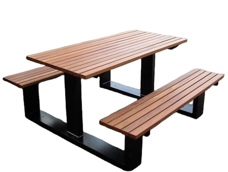 furniture site furnishing street park wooden and bench set outdoor garden picnic table wood CNLF