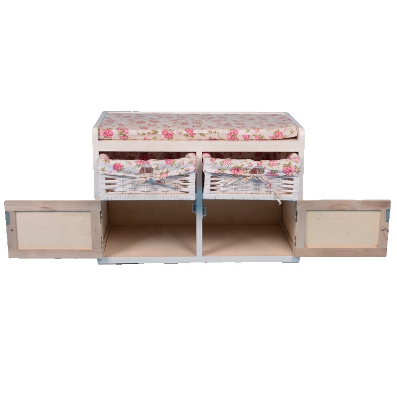 high quality wood shoe cabinet modern shoe storage bench with cushion for living room furniture