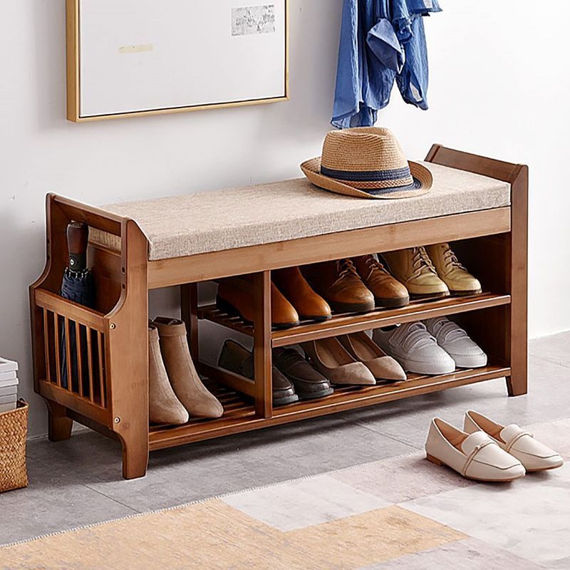 4 Tier Bamboo Shoe Rack - Home Storage Wood Organization - Natural Durable Environmentally Organizer - Closet Cabinet Shelf