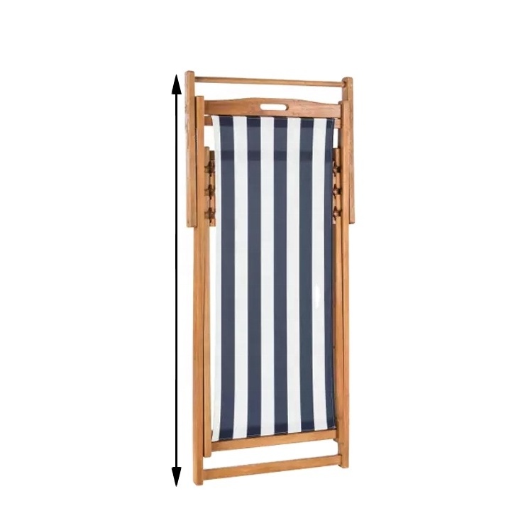 High quality outdoor leisure foldable wooden beach chair without pillow