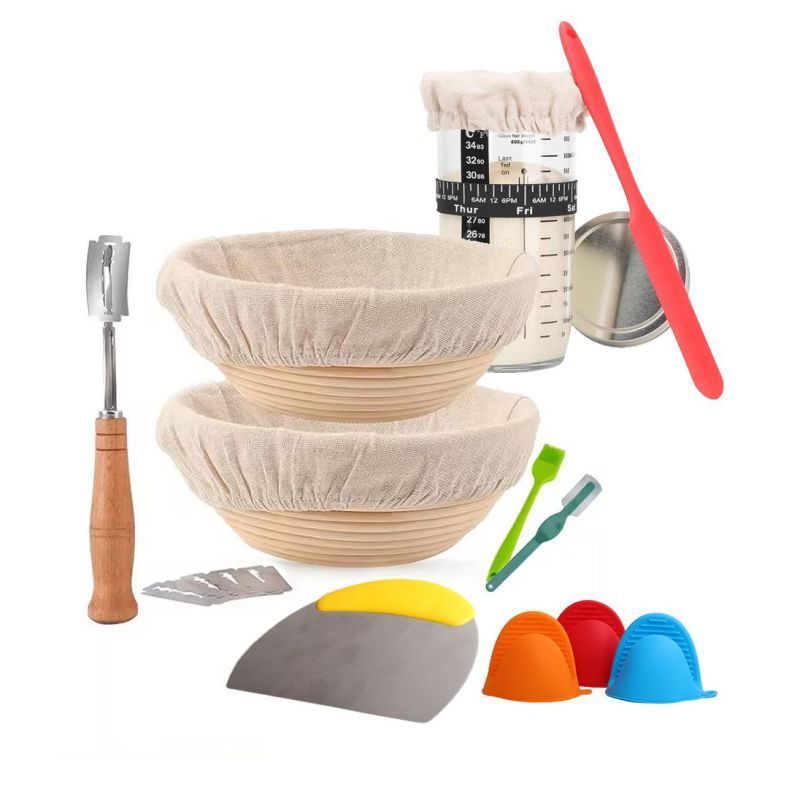 Yeast bread Starter kit Silicone strip bread basket kit Scraper used for bread dough baking cake frosting basket kit