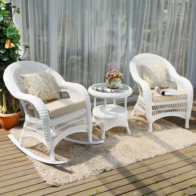 Solid Wood Rocking Chair Hot Style Natural in Living Room/outdoor Leisure Chair Modern White  Provide