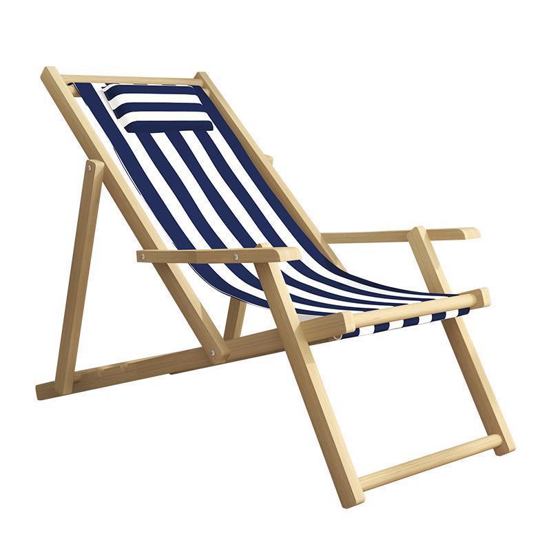 Wholesale custom logo adjustable folding wood lounge deck chair beach chairs