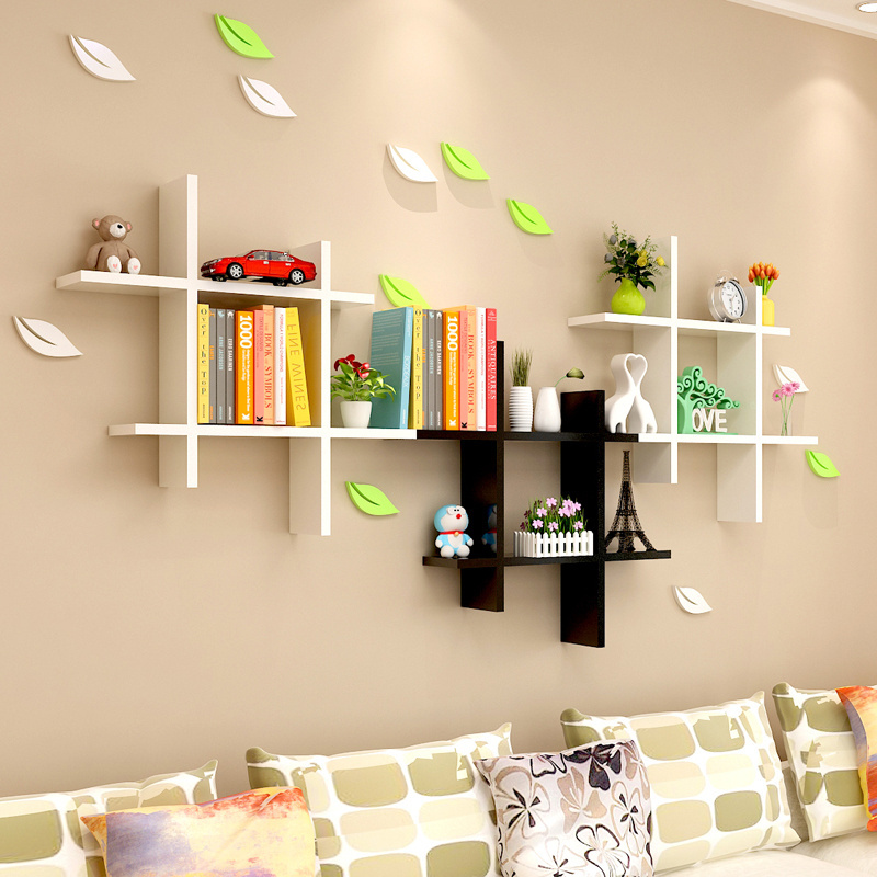 Free Sample  Furniture Wooden Wall Hanging Shelf Living Room