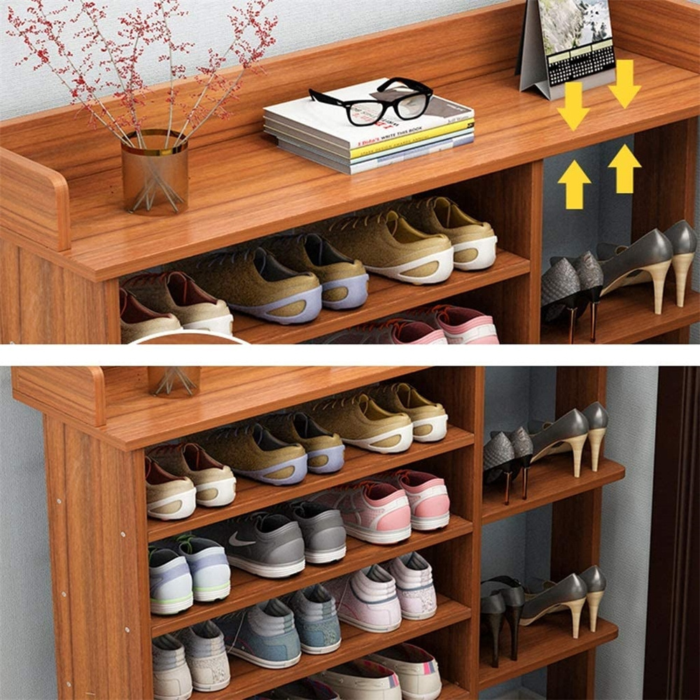 Proof cheap tall multi layer assemble display rack stand shoes box bench wood shoe rack cabinet