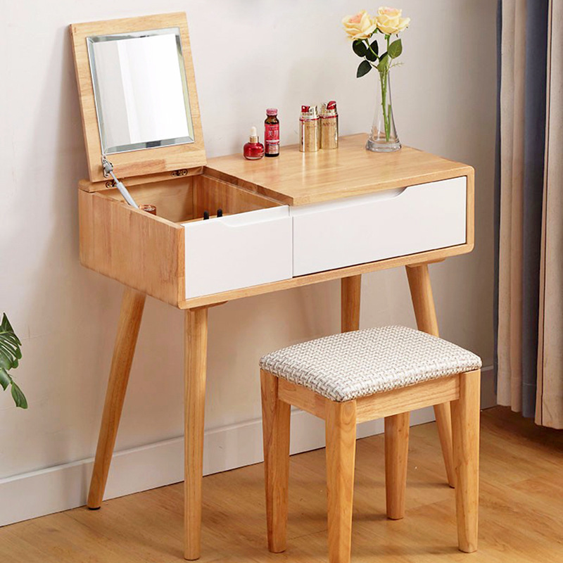 Nordic real wood dressing table bedroom contemporary contracted muti-function dresser