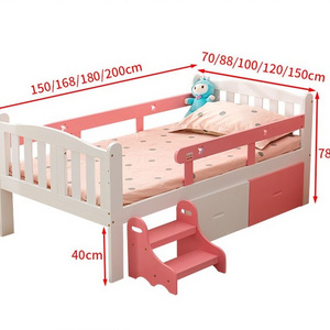 Wood The New Cute Solid Pink Blue Eco-friendly Baby Bed Bedroom Furniture Carton Free Bedroom Sets Contemporary Bed for Kids