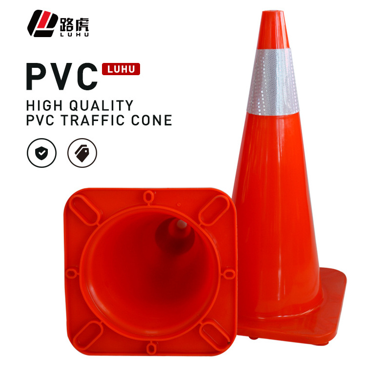 Wholesale 700mm Highways Signal Flexible PVC Road Used Traffic Cones Reflective Safety Traffic Cone