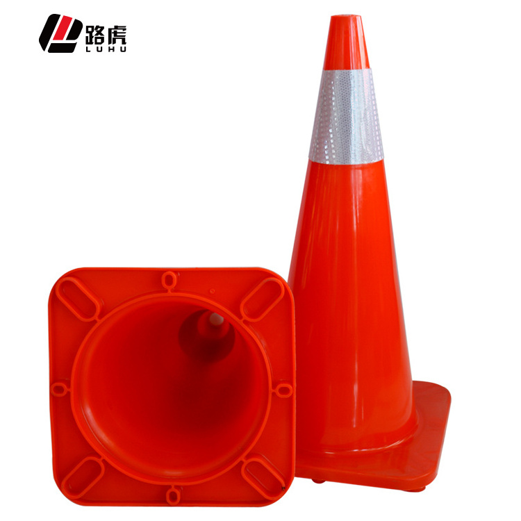 Wholesale 700mm Highways Signal Flexible PVC Road Used Traffic Cones Reflective Safety Traffic Cone