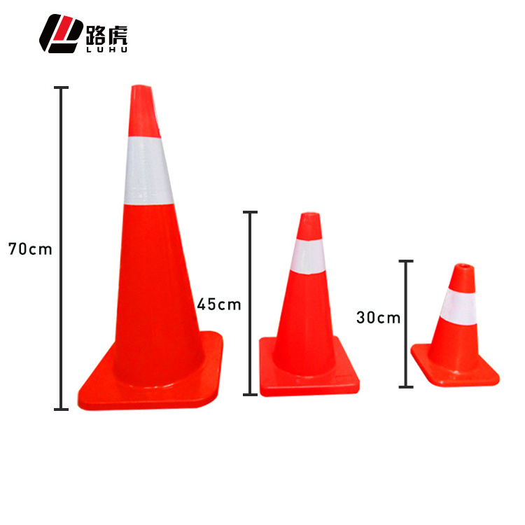 Wholesale 700mm Highways Signal Flexible PVC Road Used Traffic Cones Reflective Safety Traffic Cone