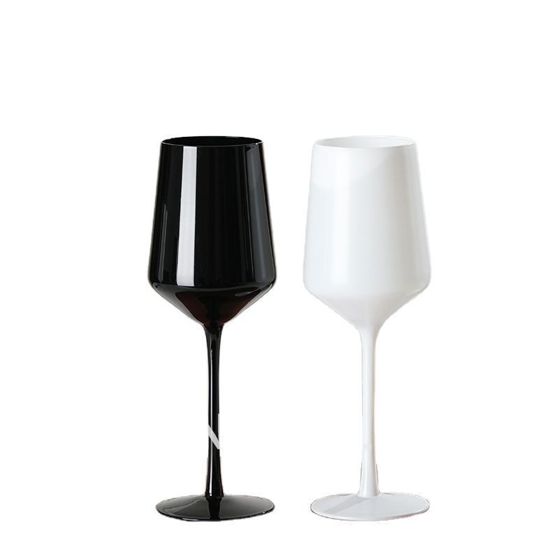 Europe Custom Printed Quality Display Creative White Black Red Glasses For Wine