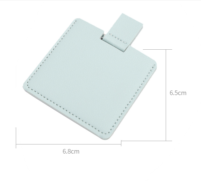 PU Leather Case Cover Stainless Steel Compact Mirror  Purses Unbreakable Mirror Travel Handheld Camping Shaving Mirror