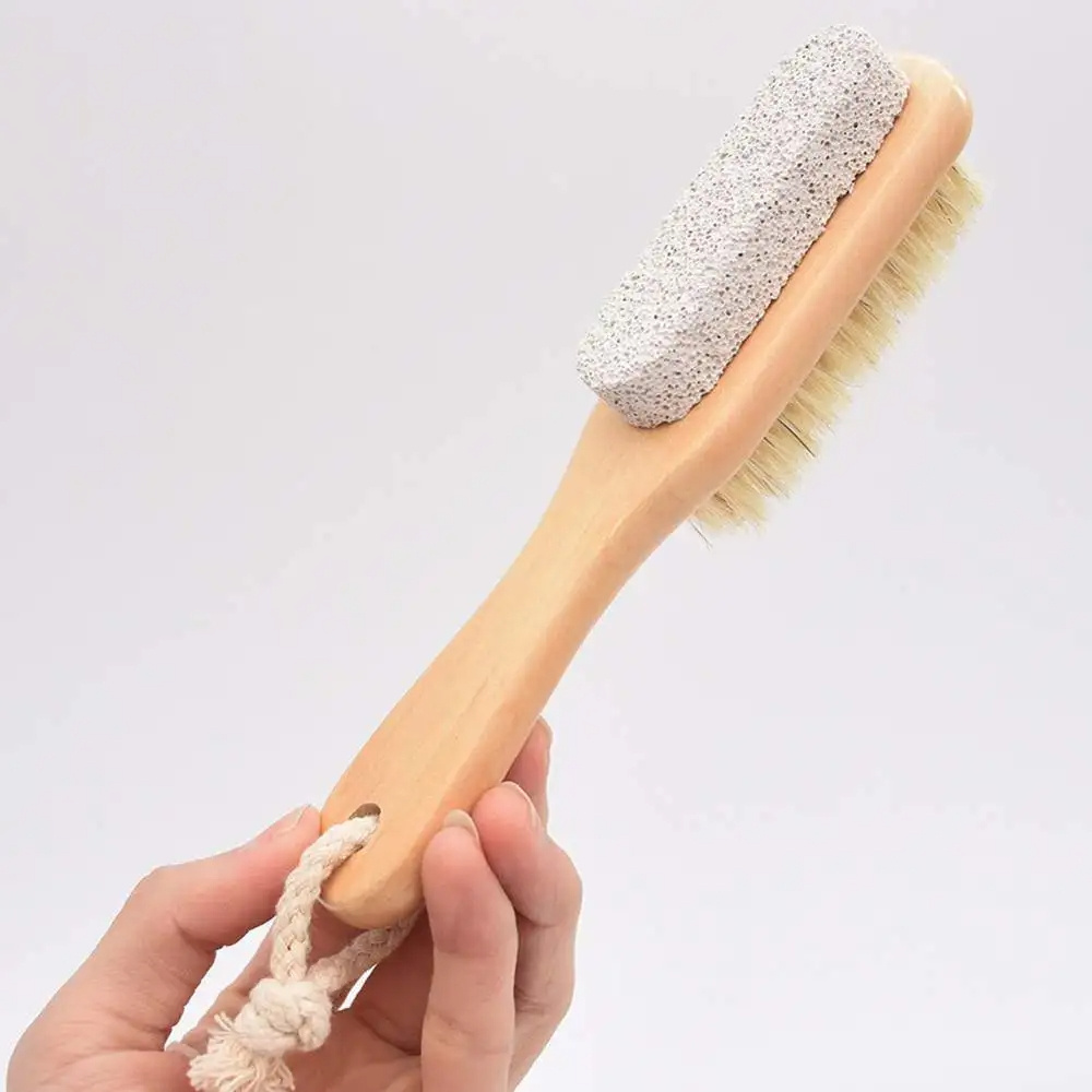 LUMA Wholesale Wooden Handle Bath Brush & Foot Pumice Stone