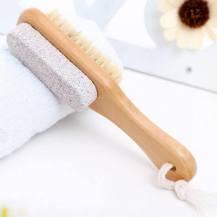 LUMA Wholesale Wooden Handle Bath Brush & Foot Pumice Stone