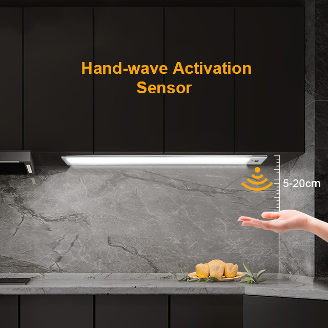 LED rechargeable dimmable indoor hand wave motion sensor under kitchen cabinet closet wardrobe lights wireless