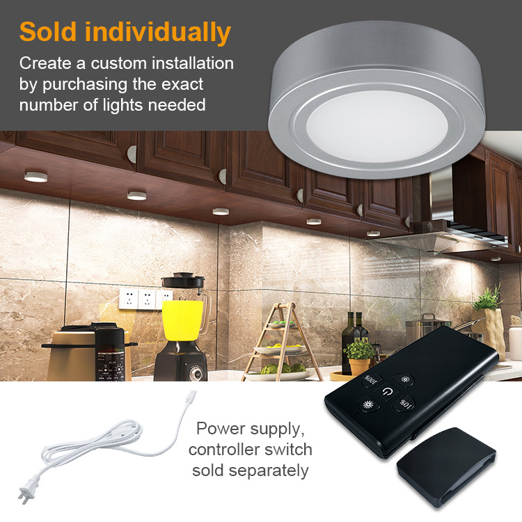 Modern decoration plug-in hardwired kitchen closet under the counter cabinet led puck lighting fixture