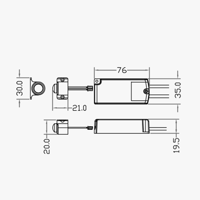 100-240V AC 250W wireless pir motion sensor led light switches for indoor cabinet light