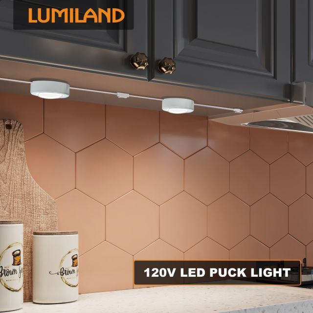 Modern decoration plug-in hardwired kitchen closet under the counter cabinet led puck lighting fixture