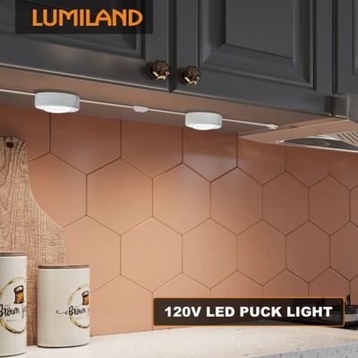 Modern decoration plug-in hardwired kitchen closet under the counter cabinet led puck lighting fixture