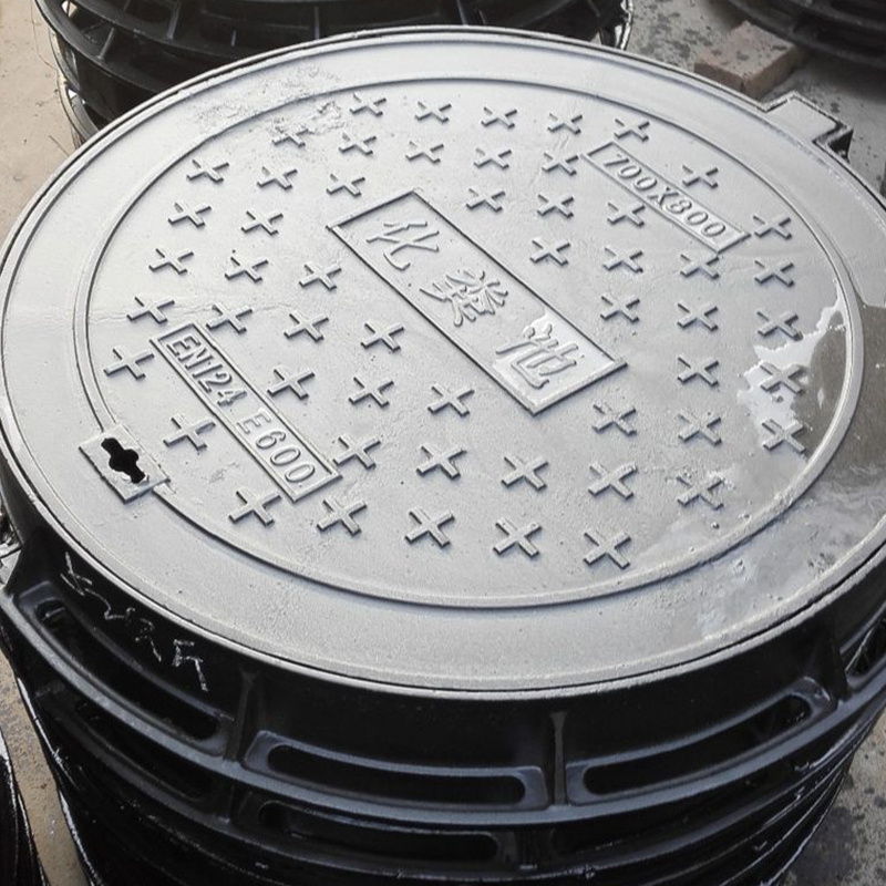 Durable En 124 Locking System Metal Double Seal Black Bitumen Coated Cast Iron Recessed Type Round Manhole Cover