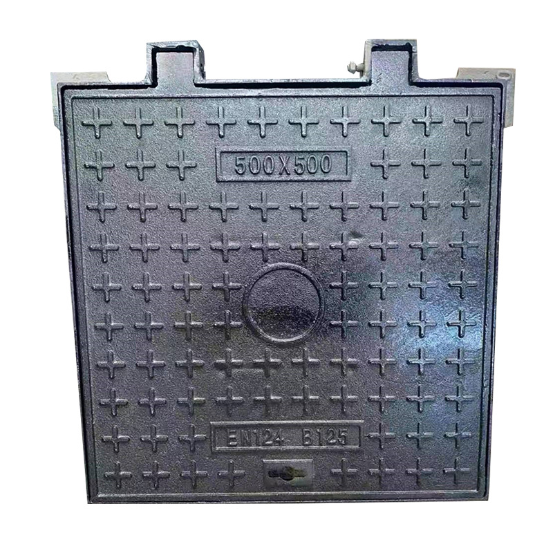 Durable En 124 Locking System Metal Double Seal Black Bitumen Coated Cast Iron Recessed Type Round Manhole Cover