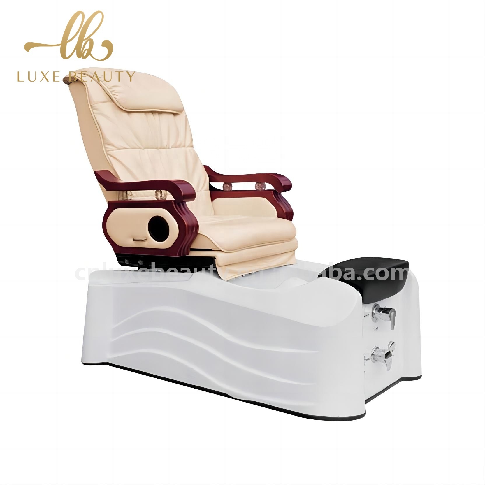 Customized color pedicure throne chair base luxury nail salon furniture European pedicure bowl with jet crystal pedicure chair