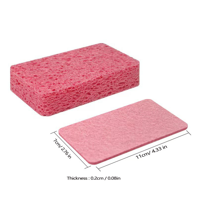 New product white pink yellow green blue orange square kitchen sponge wipe cleaner compressed colored wood pulp sponge wipe