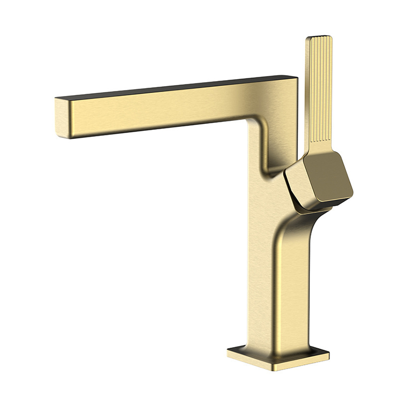 L shape Gold Brass Wash Face Bathroom Sink Faucets PVD Mixer Basin Mixer Anti-Scratch Water Tap Black Basin Faucets