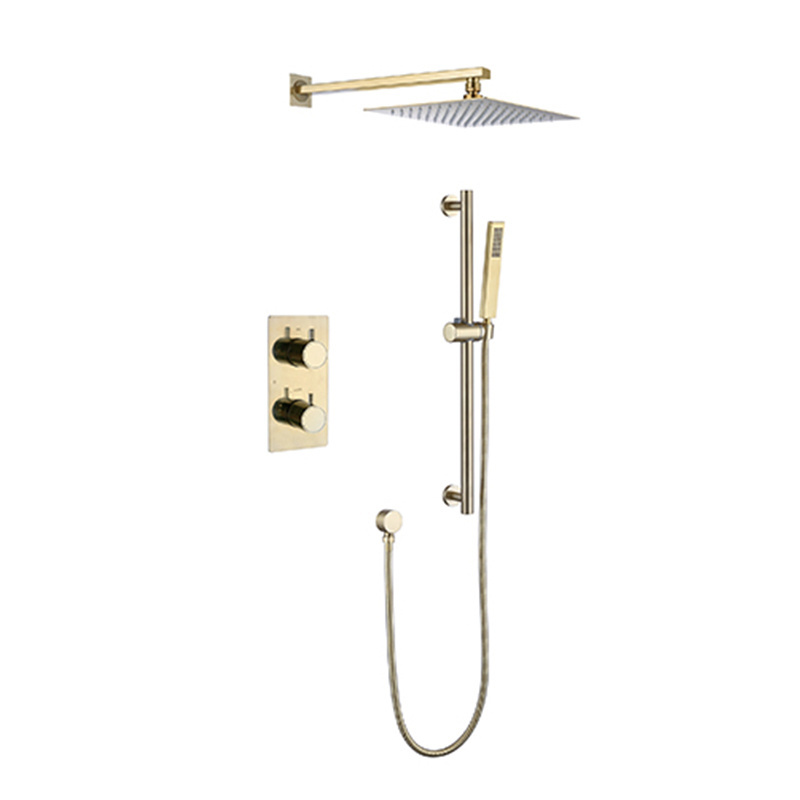 Bathroom Rainfall with Shower Head and Handle Set Wall Mounted Single Function Mixer Shower Trim Kit with Rough-in Valve