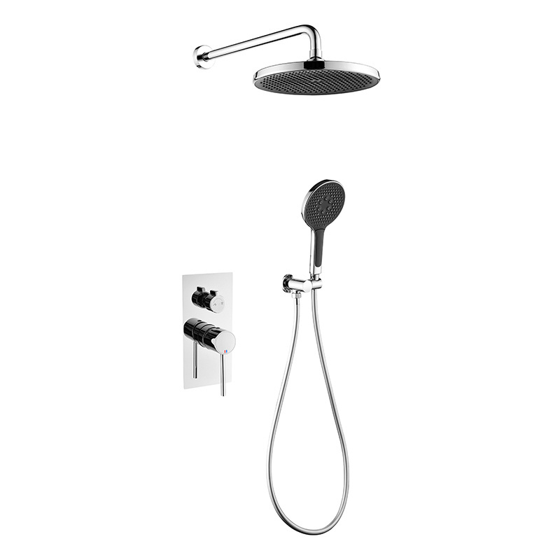 Bathroom Rainfall with Shower Head and Handle Set Wall Mounted Single Function Mixer Shower Trim Kit with Rough-in Valve