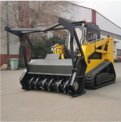 Track Skid Steer Loader Optional Attachment Crawler Wheel Skid Steer Loader With Mulcher Rock Saw Sweeper Snow Blower Auger