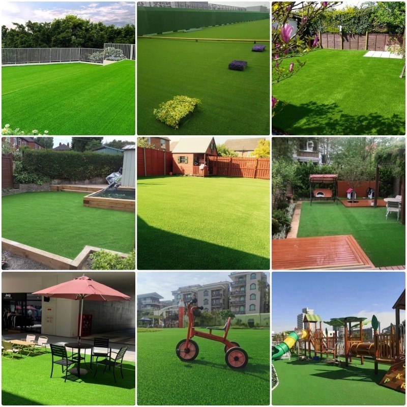 GHGrass indoor landscaping synthetic lawn mat outdoor play green color artificial turf natural grass carpet for garden balcony