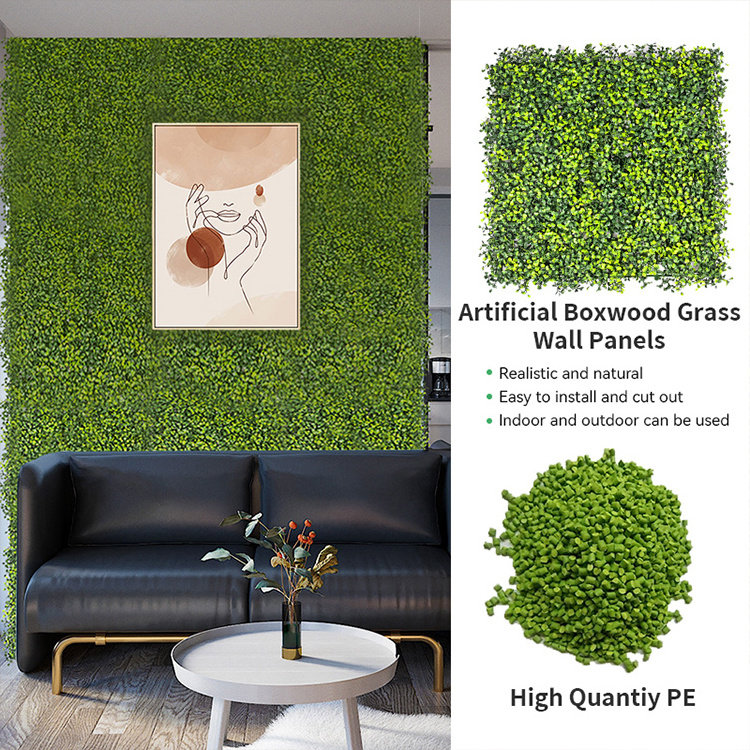 Grama Artificial Para Pared Garden Backyard Artificial Grass Panel Fake Plant Green Wall Decor Boxwood Hedge Panels 20x20