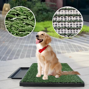 25*20inch Indoor Pet Puppy Dog Potty Pee Turf Puppy Training Pad Dog Toilet Artificial Grass Pad With Tray