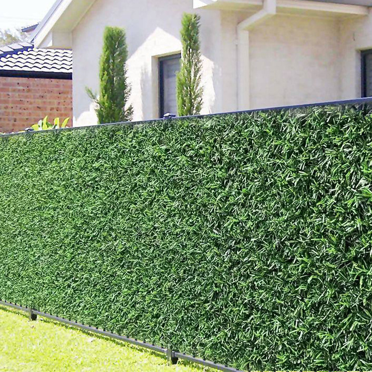 Artifical Privacy Backyard Wall Grass Hedge Panel Artificial Grass Chain Link Wire Fence Roll