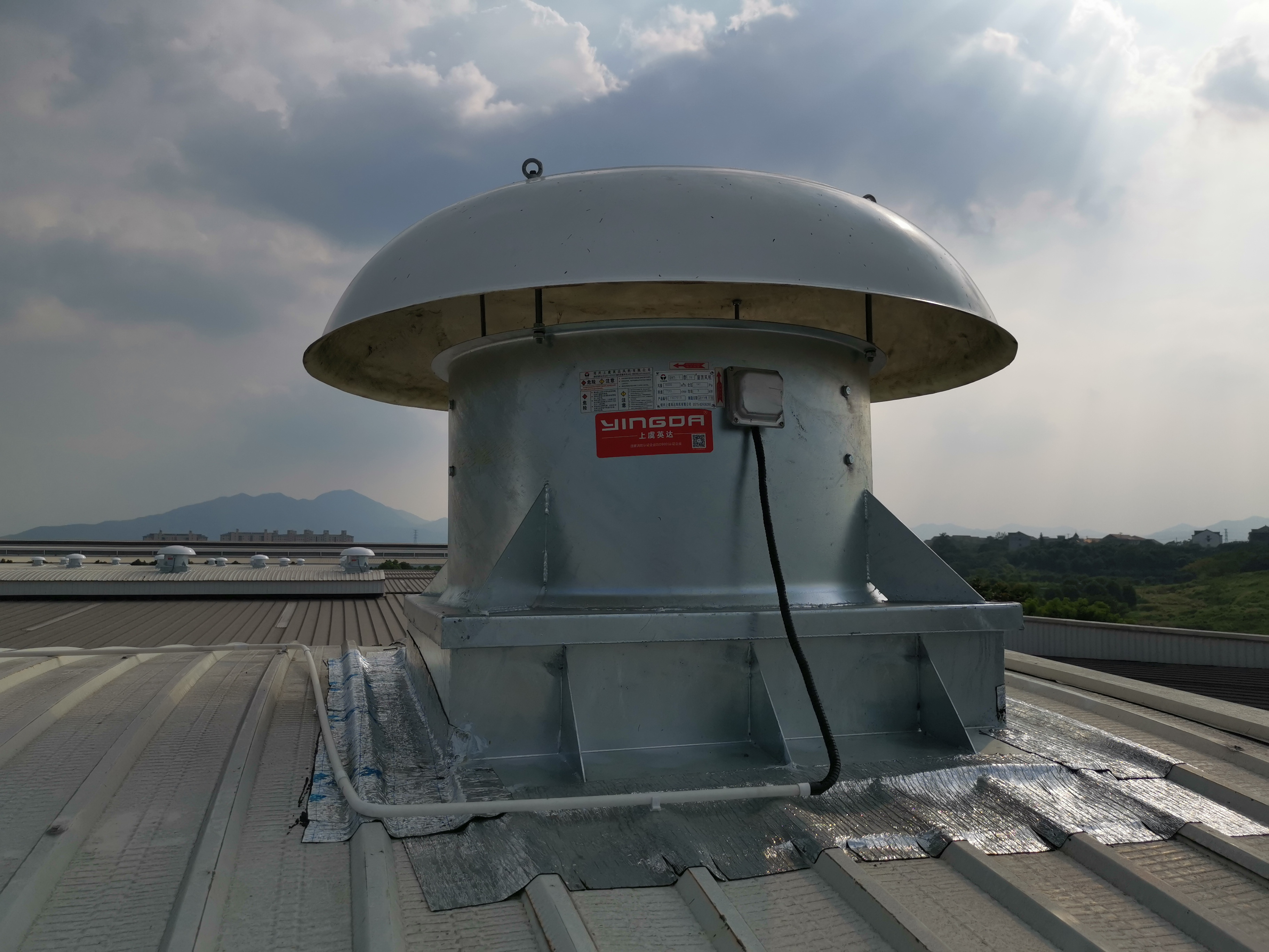 FRP Carbon Steel Chimney Smoke Exhaust Axial-flow Roof Mounted Fan