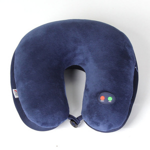 Neck U shaped vibrating travel pillow massage, traveling massage pillow