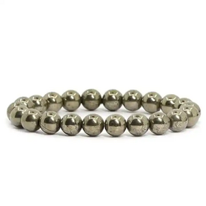 8mm Natural Pyrite Round Bead Bracelet Wholesale Healing Gemstone Crystal Healing  Reiki Chakra Gold crystal Bracelet